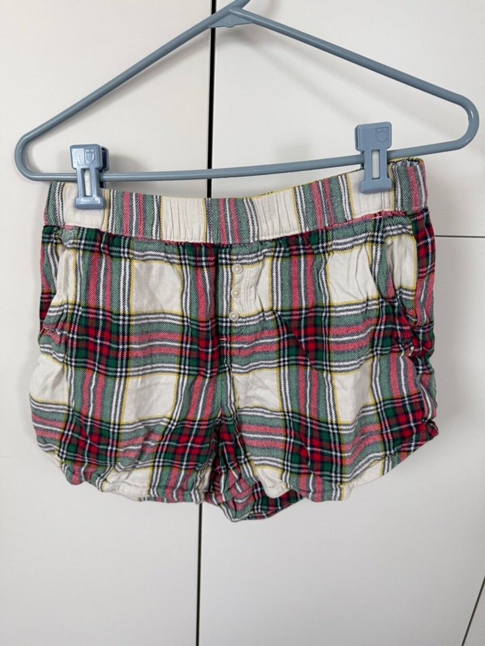 Aerie Plaid Flannel Sleep Shorts Size Small